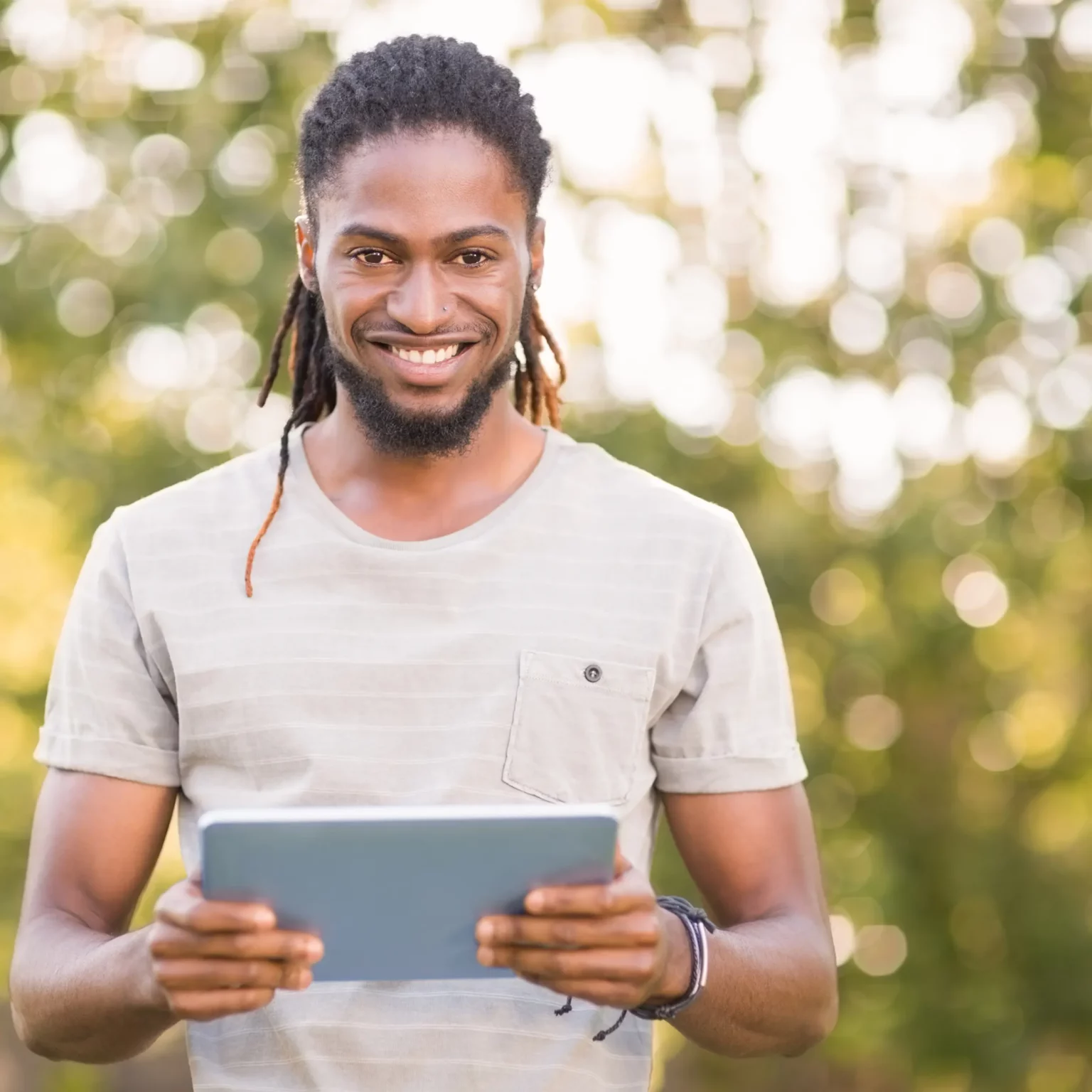 Man with an iPad